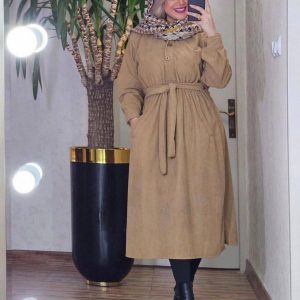 فروشگاه ناتا کفتان بلند کمربنددار